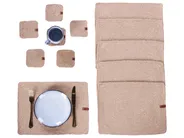 12 Piece Placemats and Coasters Set SALTBUSH Jute Natural_946283