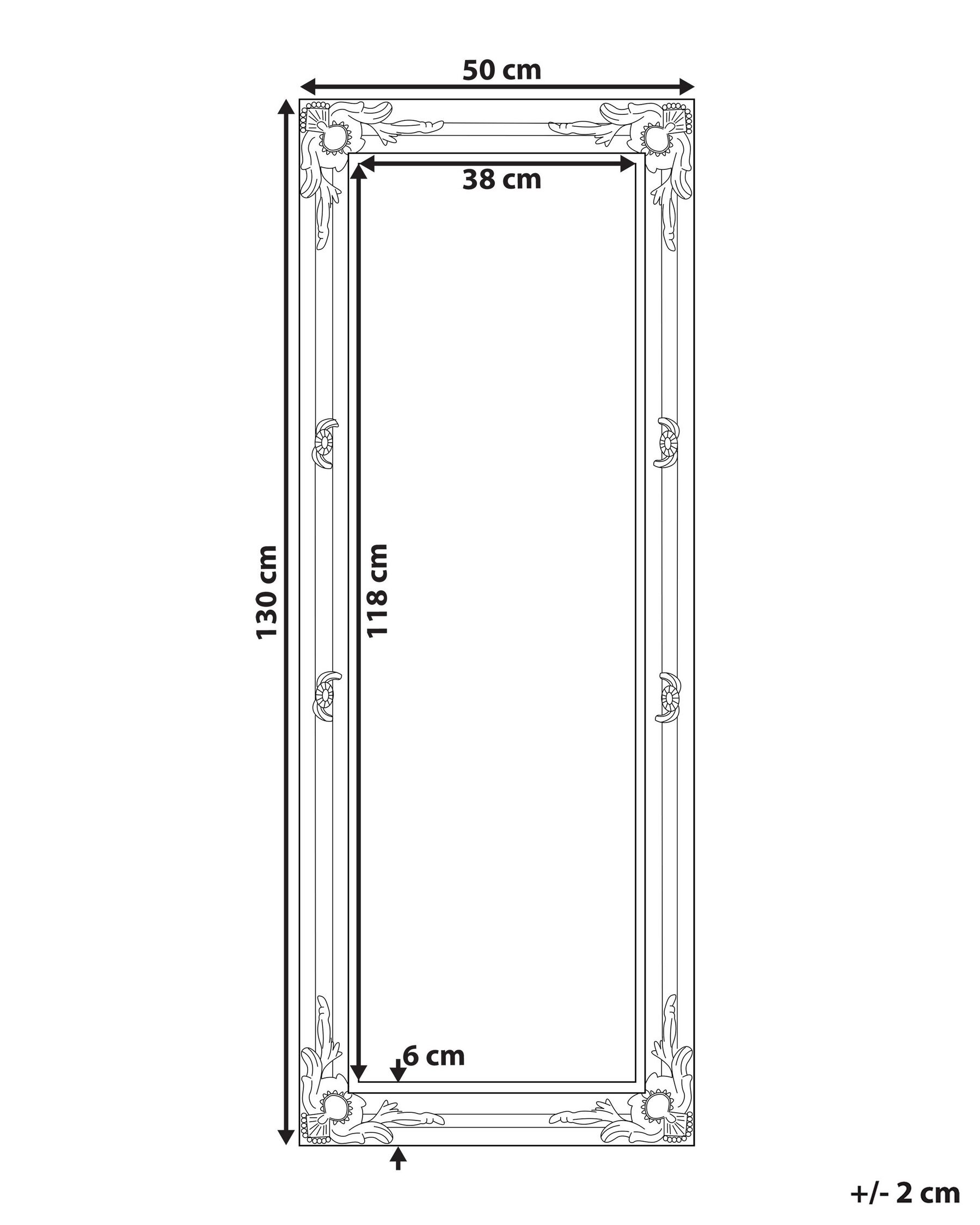 Wall Mirror FOUGERES 50 cm 130 cm Black_757746