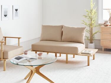 2-seters stoffsofa med bord beige SALO