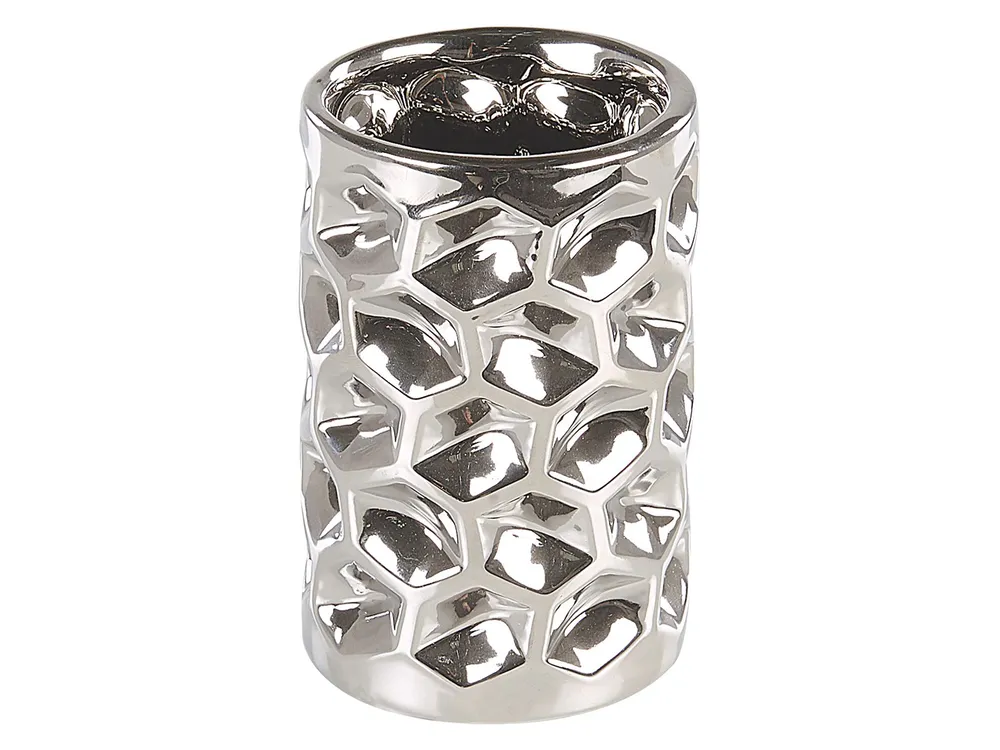 5-Piece Bathroom Accessories Set TIRUA Ceramic Silver_788486