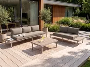 Divano da giardino 3 posti FIVIZZANO Legno d'acacia Beige_1151023
