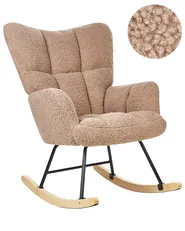 Poltrona a dondolo OULU Bouclé Beige sabbia_914748