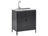 3 Piece Outdoor 2 Kitchen Cabinets and Island Set with Sink Black VILAMA_872593