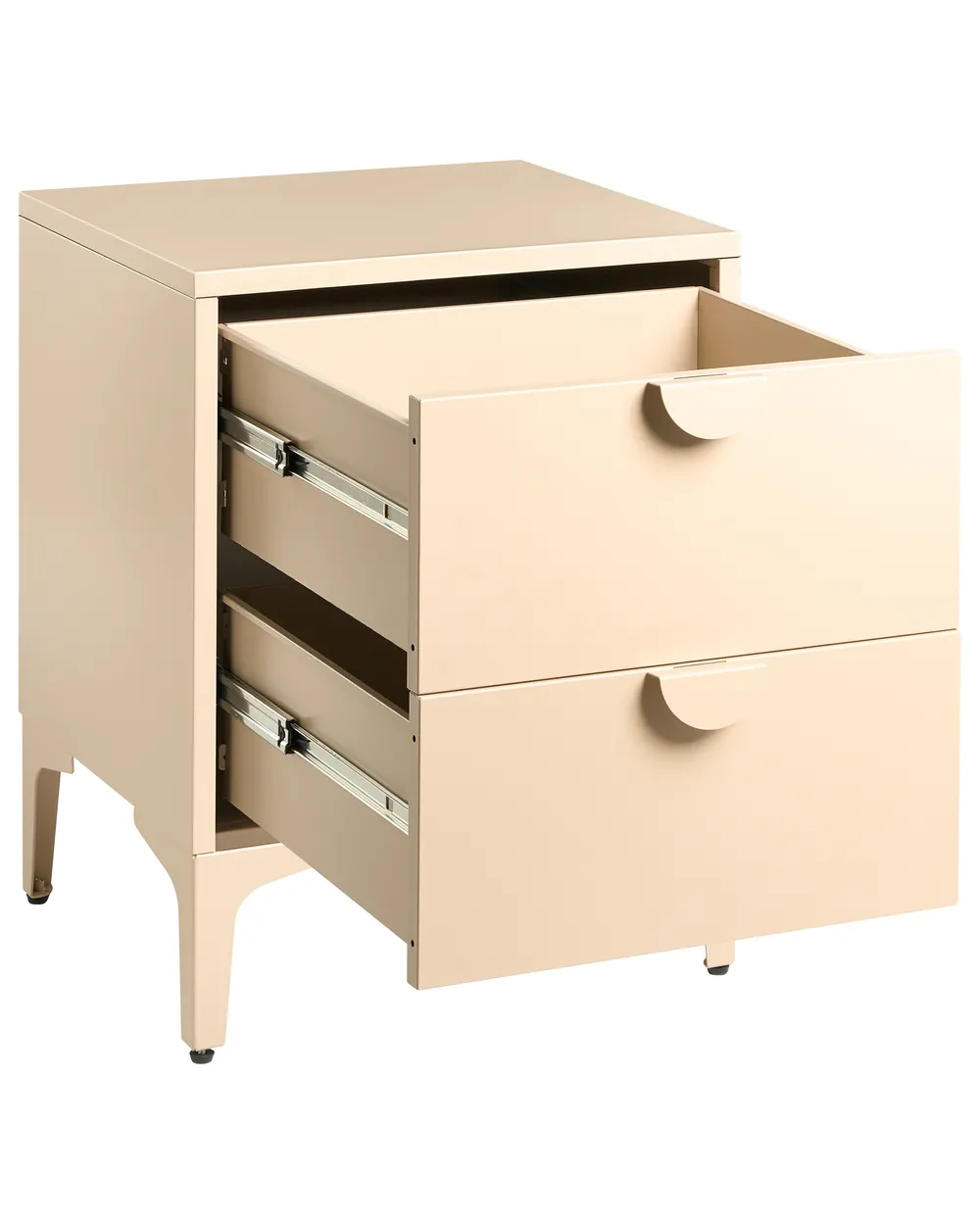 Comodino 2 cassetti ARDURA Metallo Beige_1077651