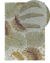Teppich Wolle mehrfarbig 140 x 200 cm Palmenmuster Kurzflor VIZE_830671