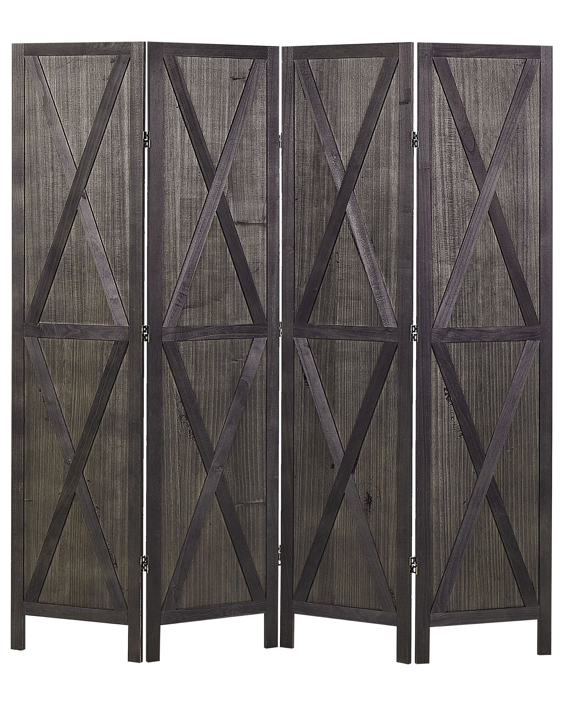 Wooden Folding 4 Panel Room Divider 170 x 163 cm Dark Brown RIDANNA_874084