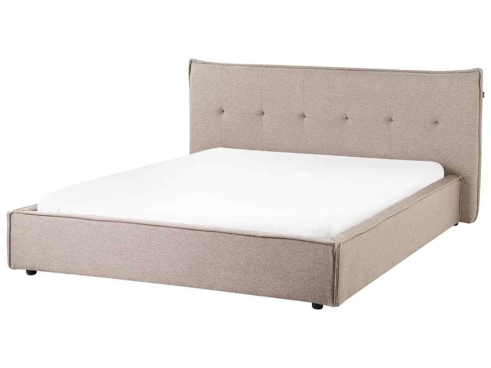 Wasserbett Kunstleinen LESTRE 160 x 200 cm Taupe