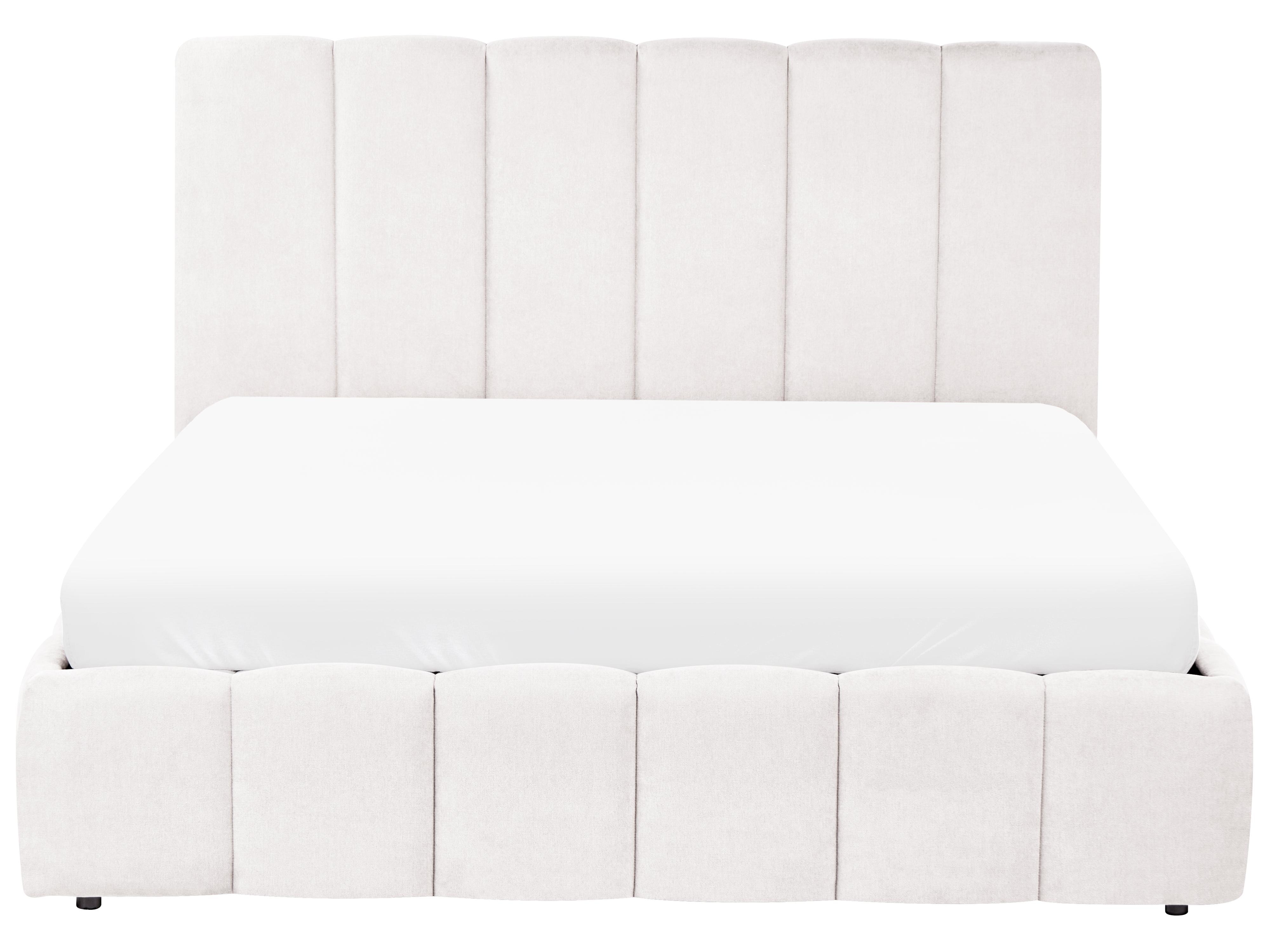 Ottoman Bed VAUVERT Fabric Off-White 160 x 200 cm (EU King Size)_1093317