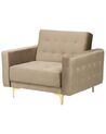 Fauteuil fluweel zandbeige ABERDEEN_751110