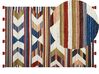 Kelim Teppich Wolle mehrfarbig 140 x 200 cm geometrisches Muster Kurzflor MRGASHAT_858289