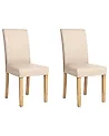 Set of 2 Dining Chairs BROADWAY Faux Leather Beige