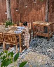 Garden Drinks Trolley SASSARI II Certified Acacia Wood Light Brown_933100