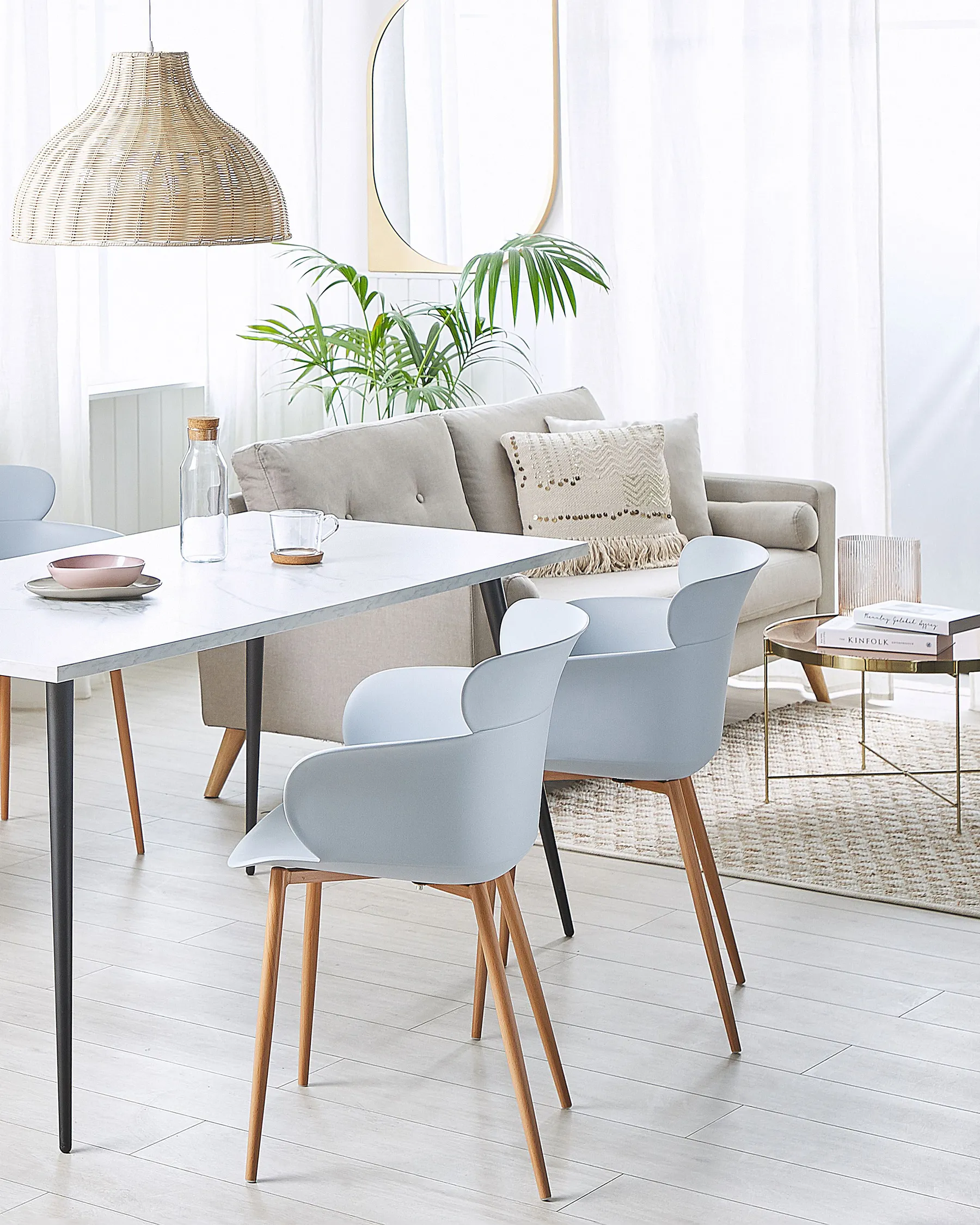 Set of 2 Dining Chairs SUMKLEY Light Grey_783757