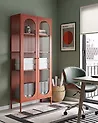 Glass Display Cabinet FOXTON 80 cm Metal Golden Brown