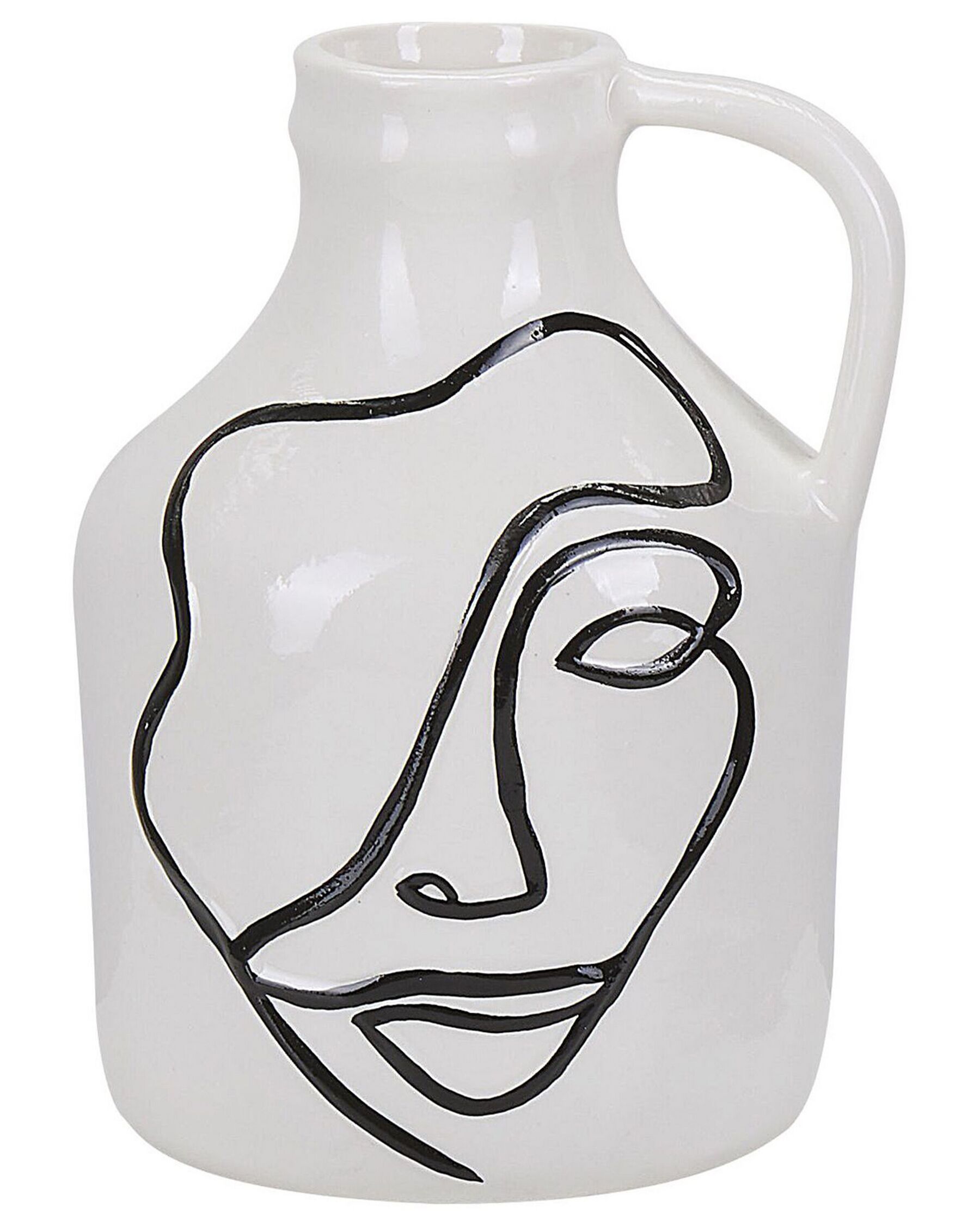 Vaso de cerâmica grés branca 19 cm AGRINION_810637