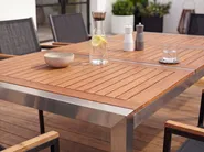 Garden Dining Table GROSSETO 220 cm 100 cm Eucalyptus Wood Brown_1108331