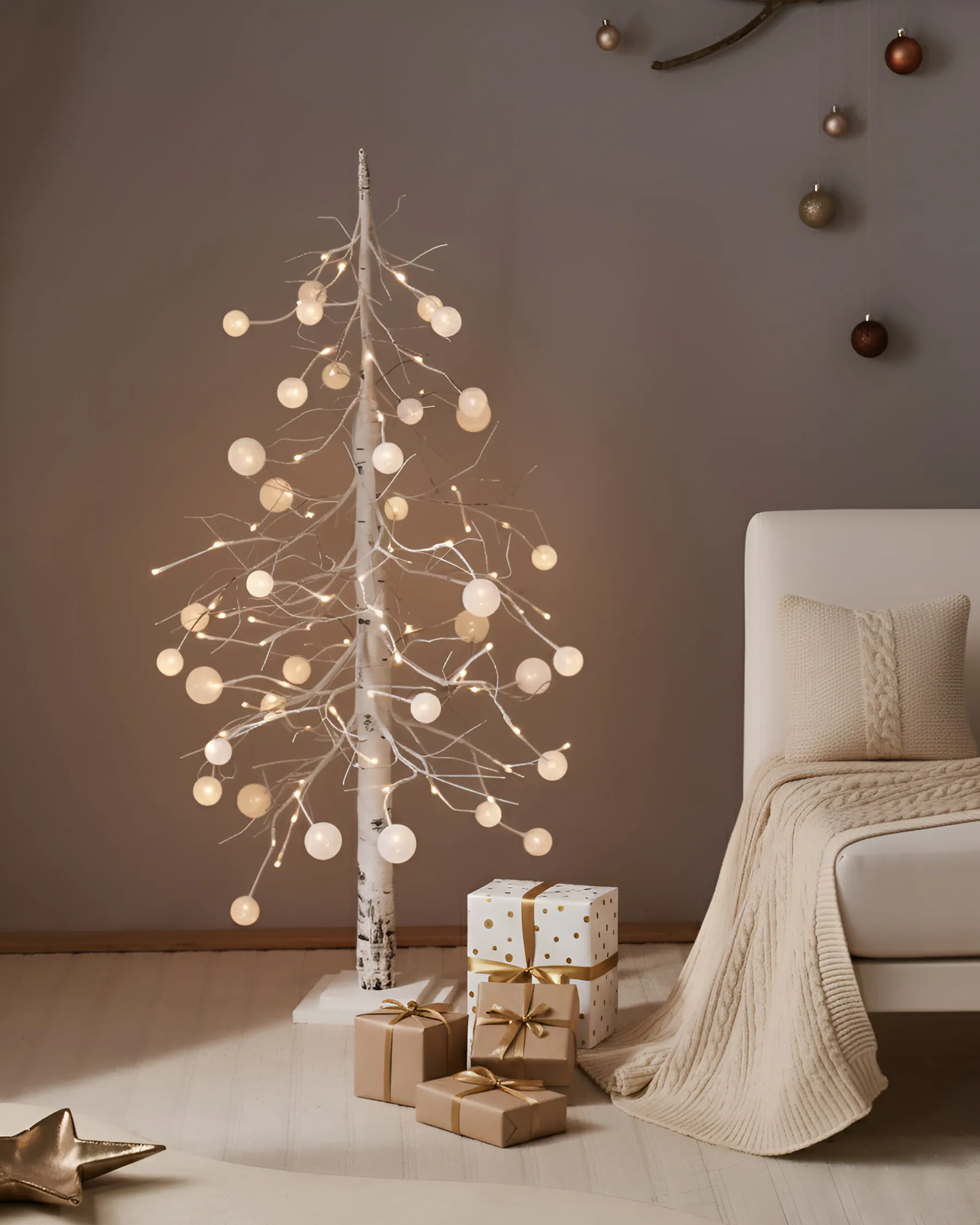 Outdoor Decoration LED HOLAR 122 cm Christmas Tree White_1025579