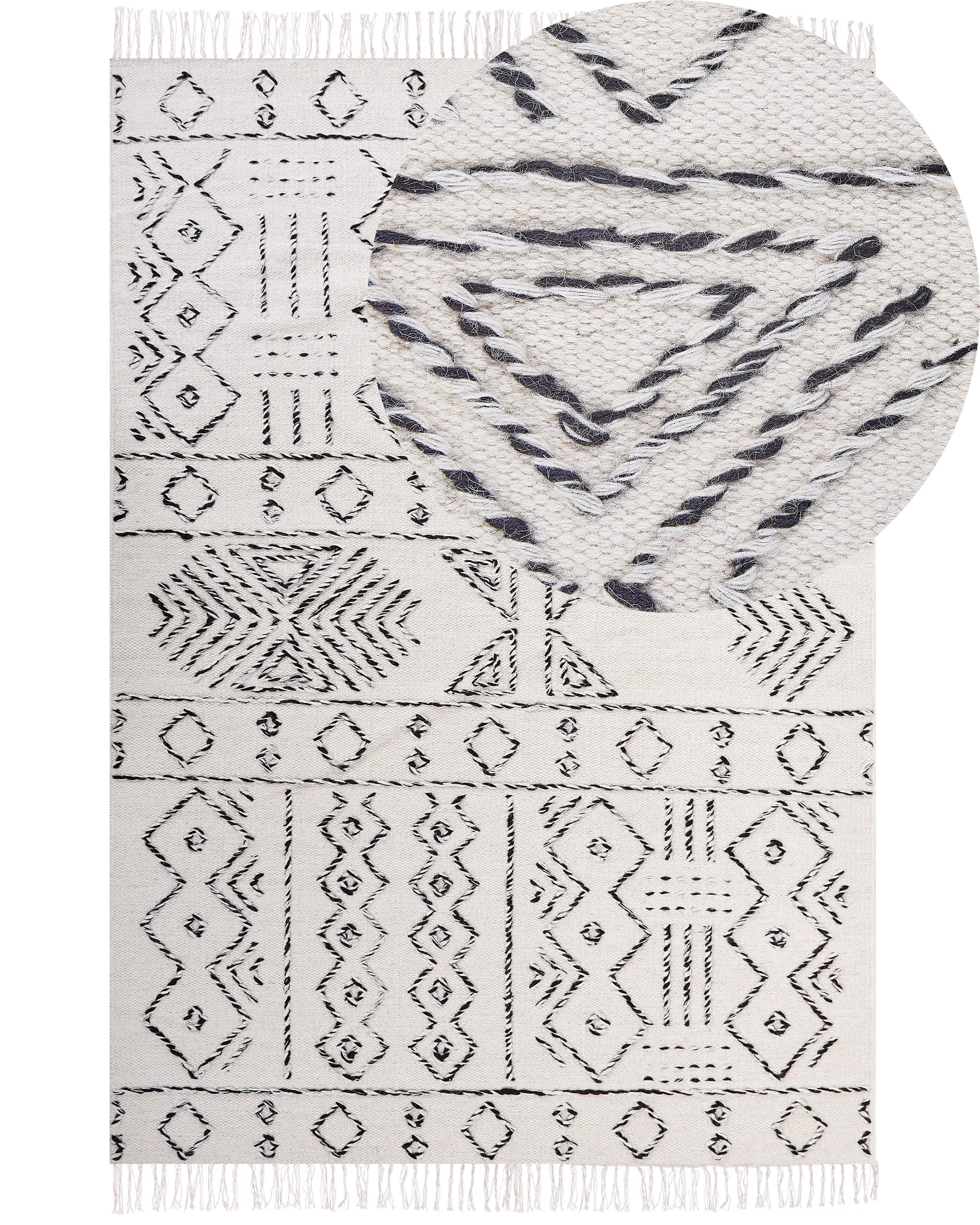 Tapis ALKENT Blanc 160 x 230 cm Laine | Beliani.fr