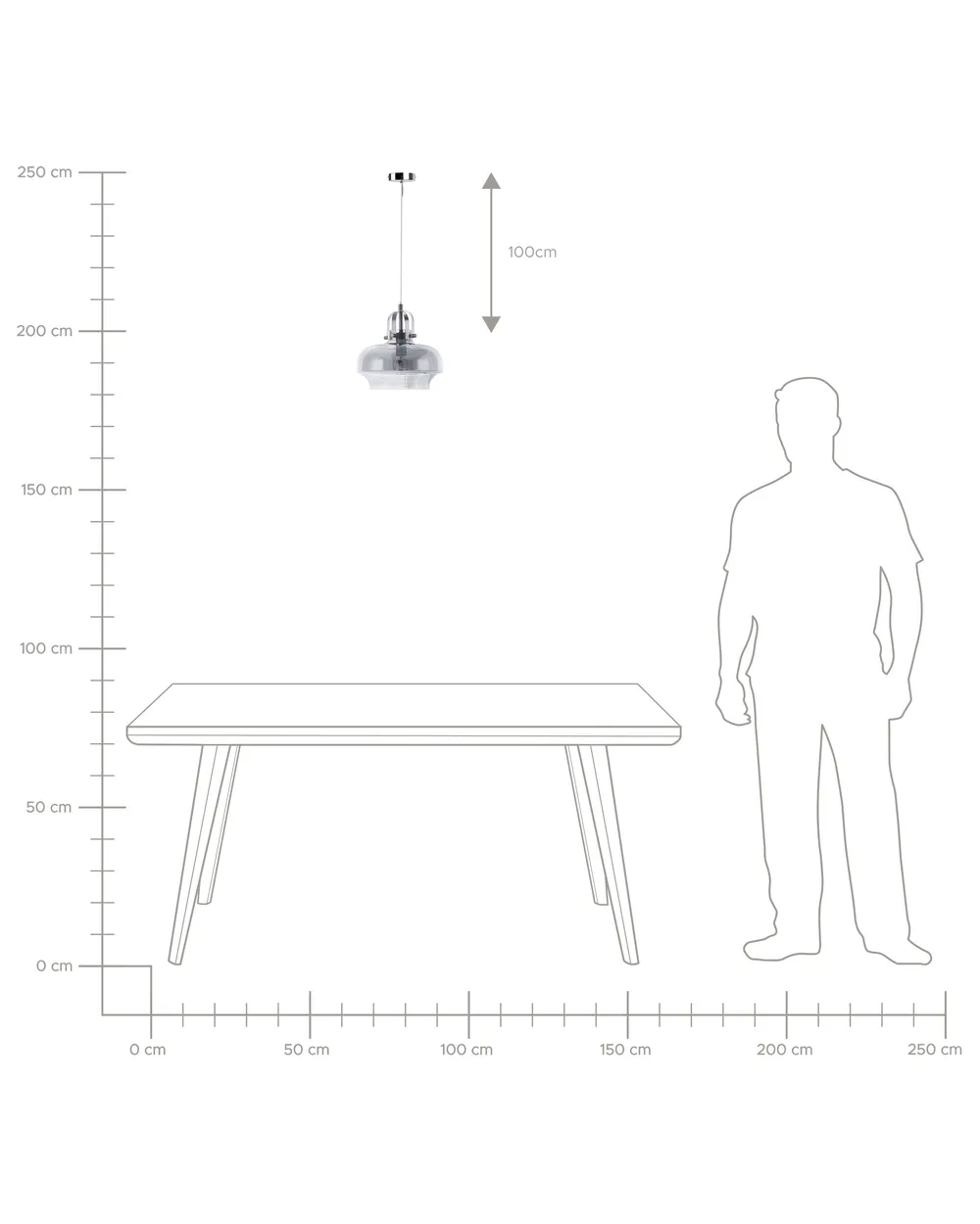 Pendant Lamp WILTZ Glass Light Grey_730304