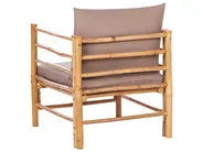 Garden Lounge Set with Table 5 Seater CERRETO Bamboo Taupe Left Hand_908891