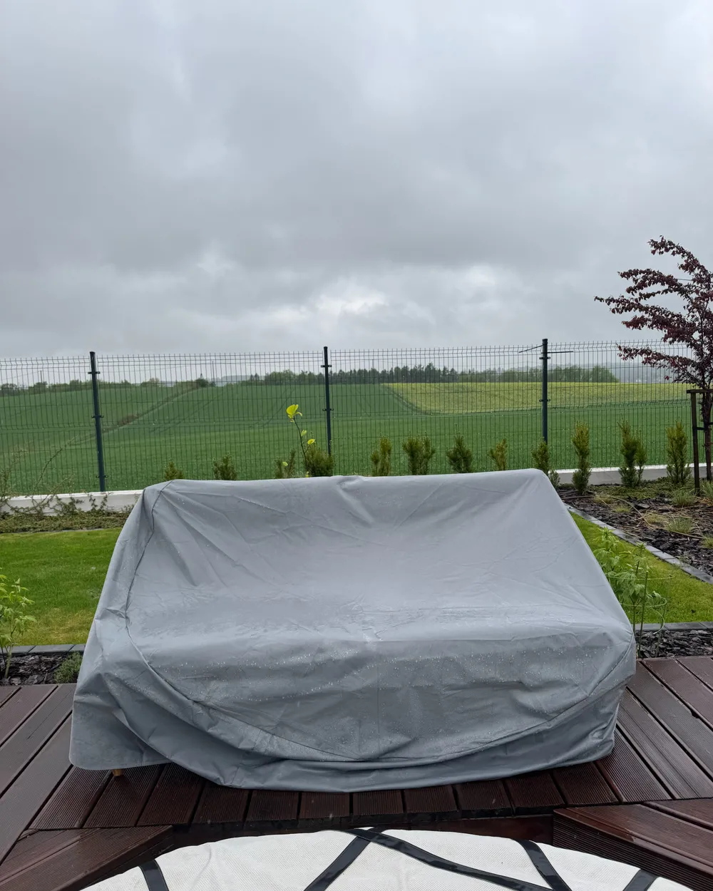 Pokrowiec przeciwdeszczowy CHUVA 165 cm 140 cm 75 cm Szary_982859