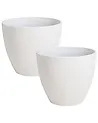Set of 2 Plant Pots FRITILLARIA 50 cm Off-White