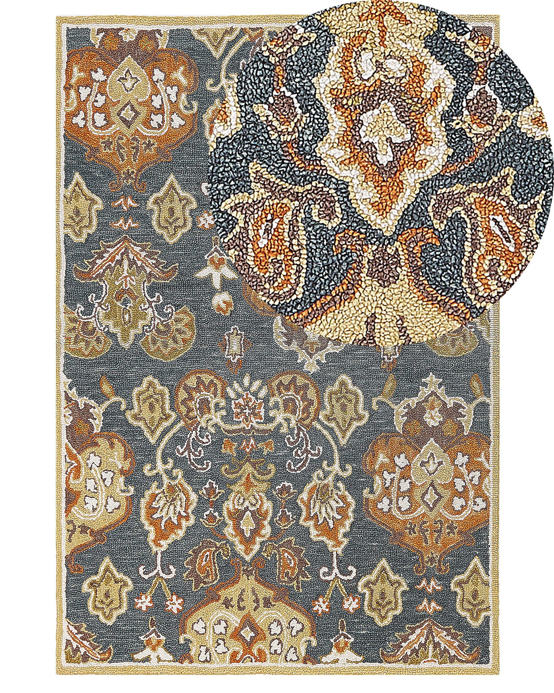 Teppich Wolle mehrfarbig 140 x 200 cm Kurzflor UMURLU_830930