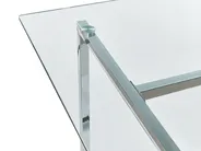 Dining Table ENVIA Silver 160 cm 90 cm Tempered Glass_821706