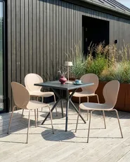 Set of 4 Garden Chairs MILOS Stacking Beige_1043550
