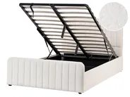 Ottoman Bed LUNAN Boucle White 120 x 200 cm (EU Small Double)_1048270