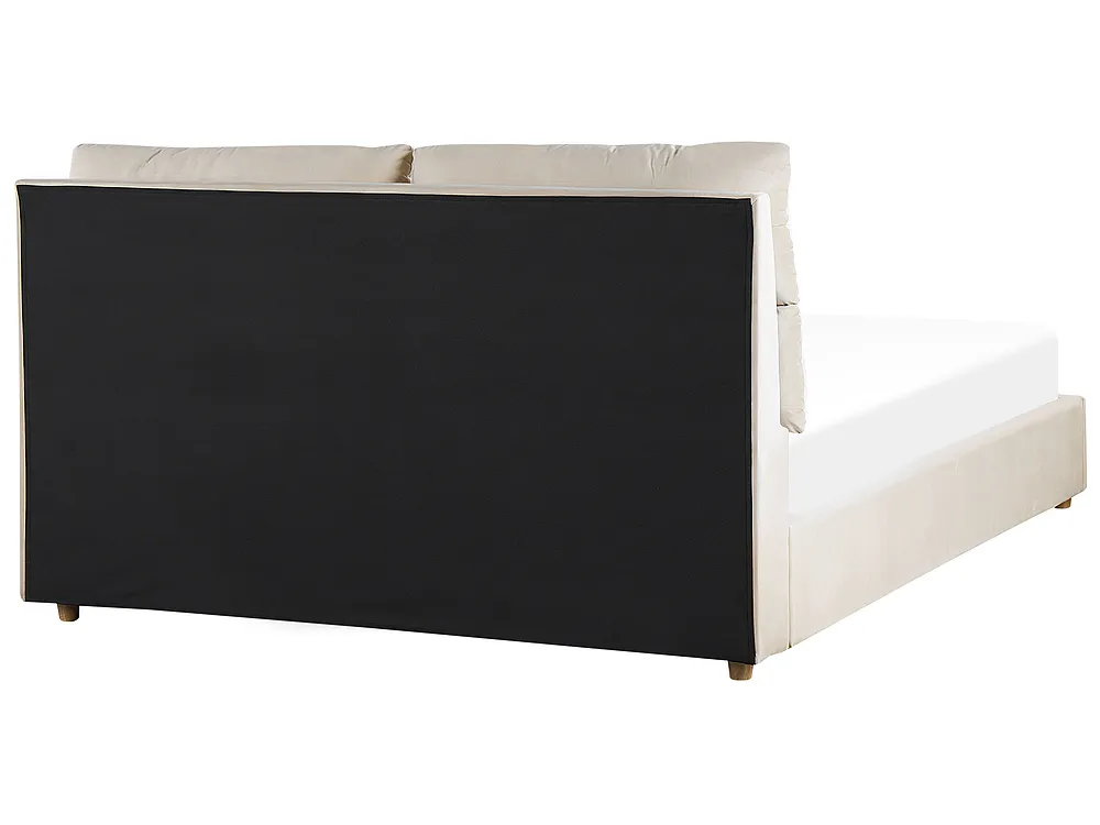 Letto contenitore BATILLY Velluto Beige chiaro 160 x 200 cm_830109