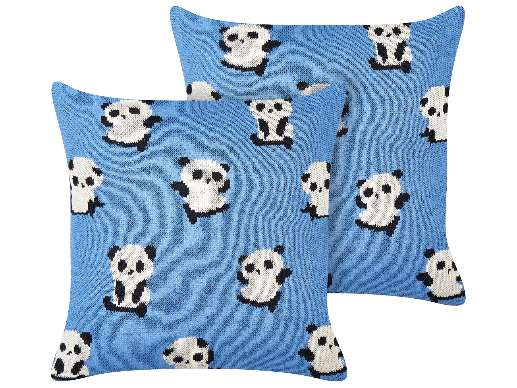 Kinder Dekokissen Pandamotiv Baumwolle blau 45 x 45 cm 2er Set TALOKAN_905430
