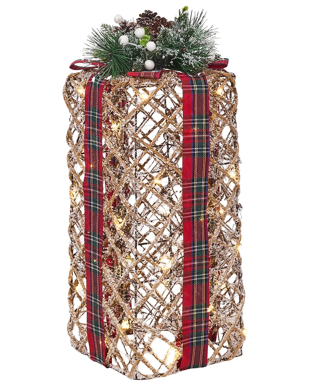 Set of 3 Christmas Decorations LED KAUSALA 65/55/45 cm Christmas Gifts Brown_1179616