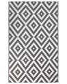 Outdoor Teppich grau 120 x 180 cm geometrisches Muster Kurzflor HAPUR_786065