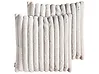 Set of 2 Decorative Cushions RAKYA 45 x 45 cm Faux Fur Light Beige Striped