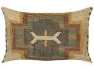Jute Cushion Geometric Pattern 30 x 50 cm Multicolour PULICAT_848154