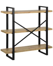 Regał 3 półki TIMBER 111 cm Jasnobrązowy_758115