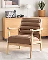 Armchair LEKNES Faux Leather Brown