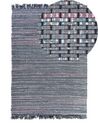 Tappeto grigio rettangolare in cotone fatto a mano - 140x200cm - BESNI_530987