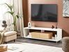 Móvel de TV com 2 gavetas branco e cor de madeira clara KNOX_832855