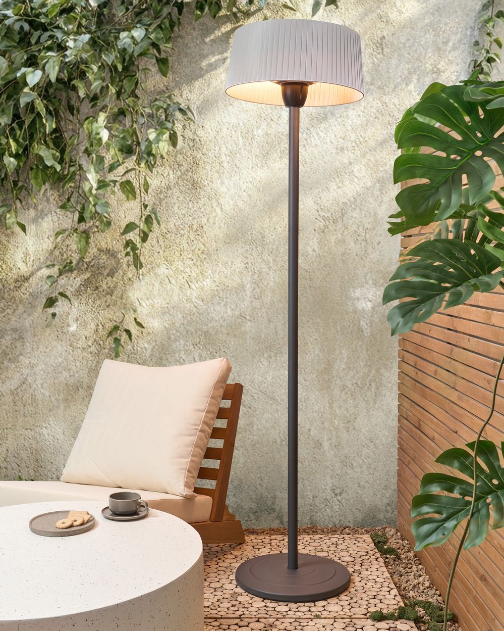 Chauffage de terrasse infrarouge autoportant VARAZZE 1500 W Gris