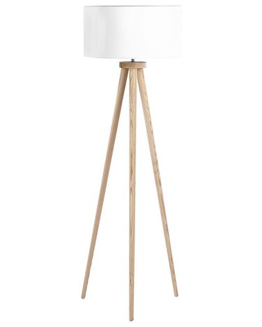 Lampada da pavimento bianco e legno chiaro 304 cm NITRA