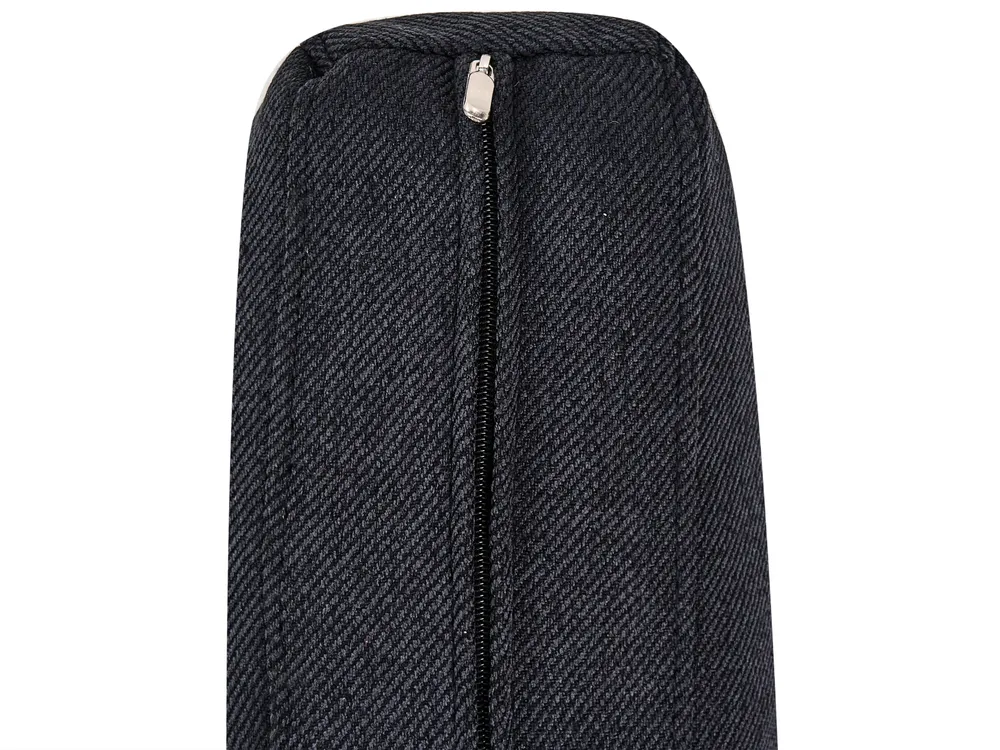 Set da salotto 3 posti EDLAND con Pouf Tessuto Nero_1041012