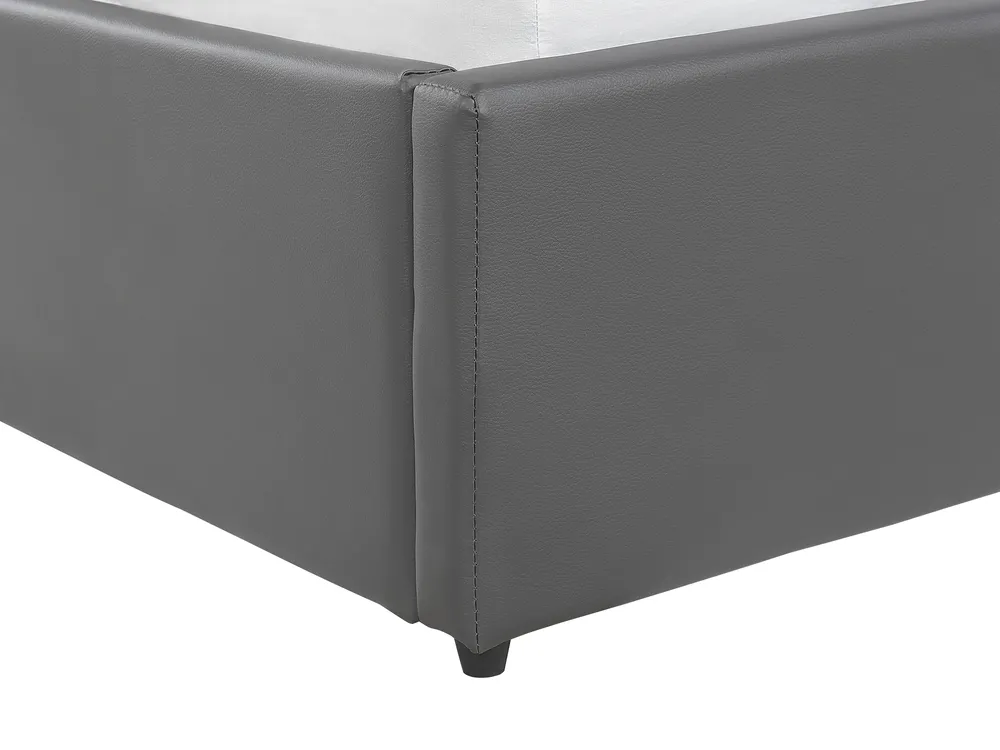 Ottoman Bed DREUX Faux Leather Dark Grey 160 x 200 cm (EU King Size)_793200