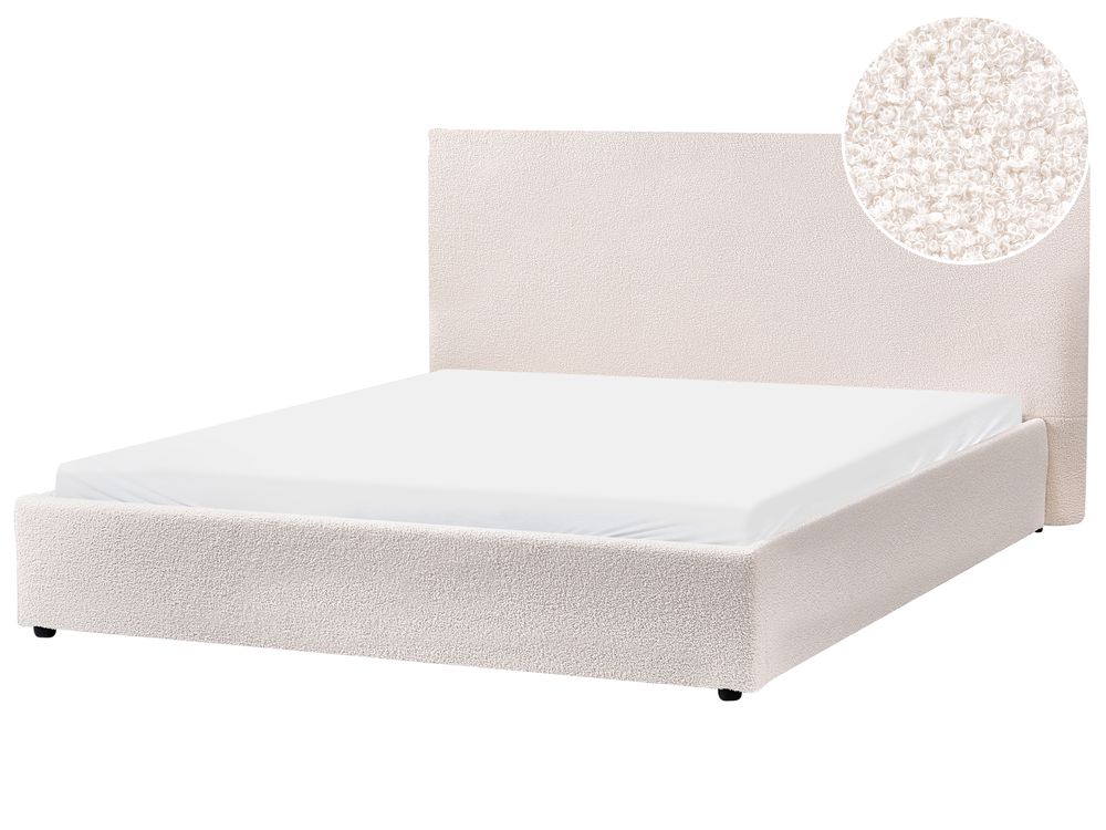 Waterbed Boucle LAVAUR 160 x 200 cm (EU King Size) Off-White