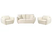 Set da salotto 5 posti KUNES Tessuto Beige chiaro_1013304