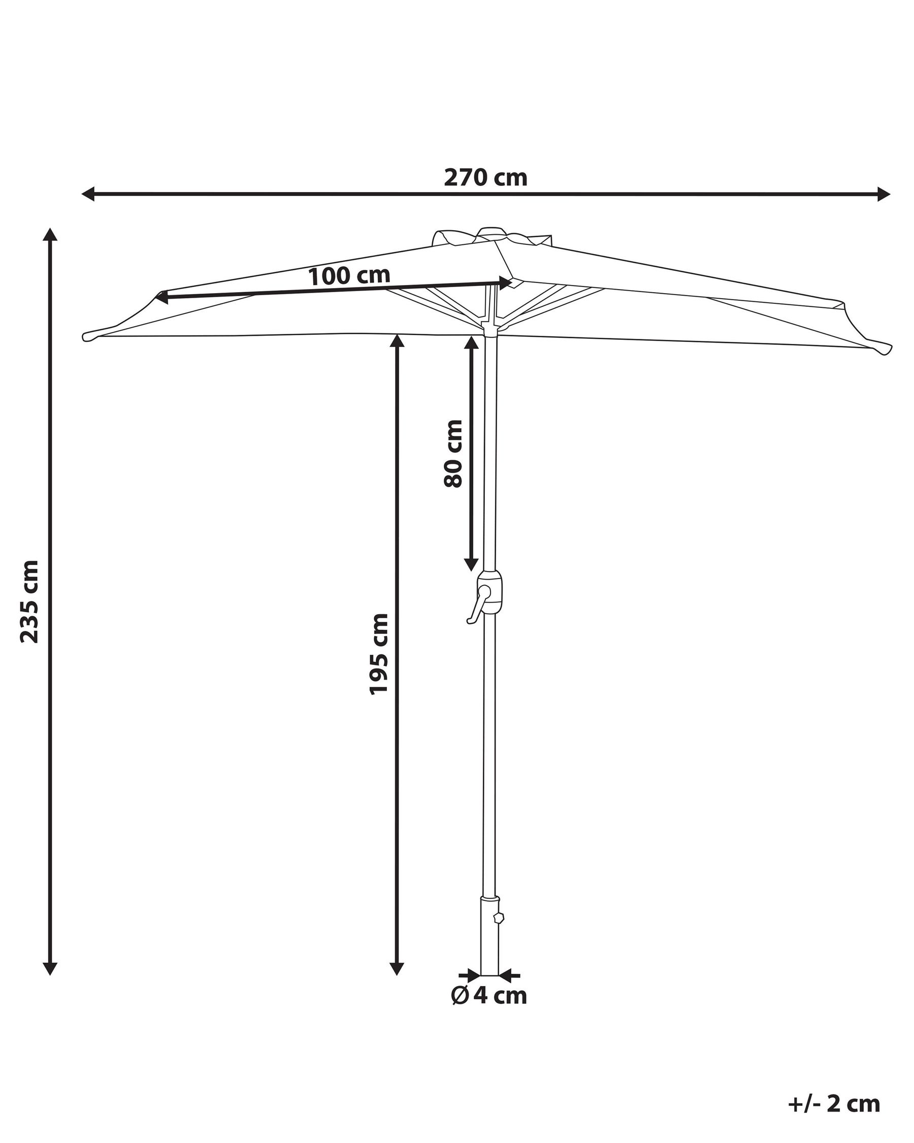 Half-Round Garden Parasol 2.7m Beige GALATI_829803