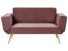 2-Sitzer Schlafsofa Samtstoff rosa SAARELA_932732