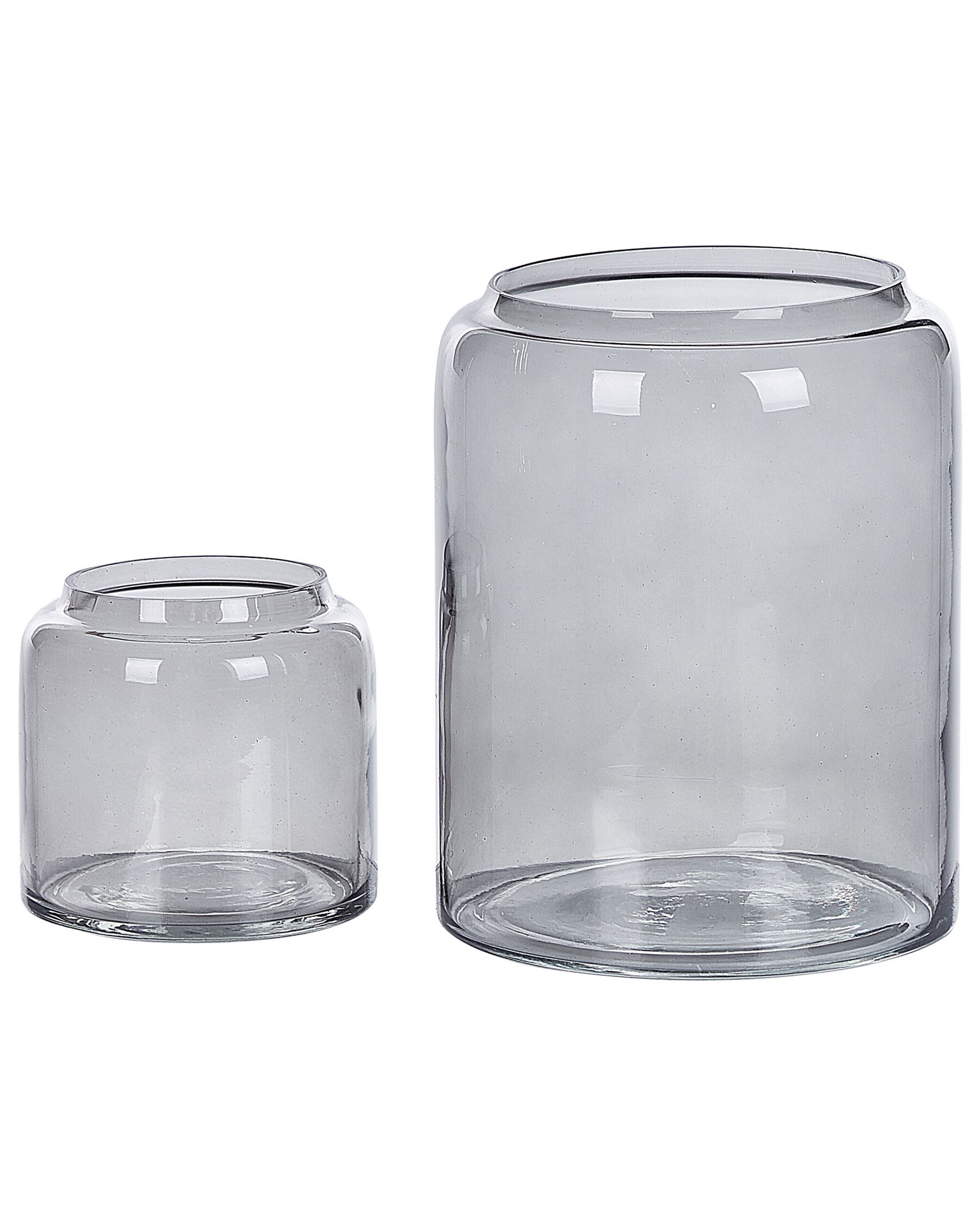 Dekovase 2er Set Glas hellgrau transparent 20/11 cm RASAM_823700