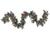 Pre-Lit Snowy Christmas Garland 180 cm Green PAIMIO_813286